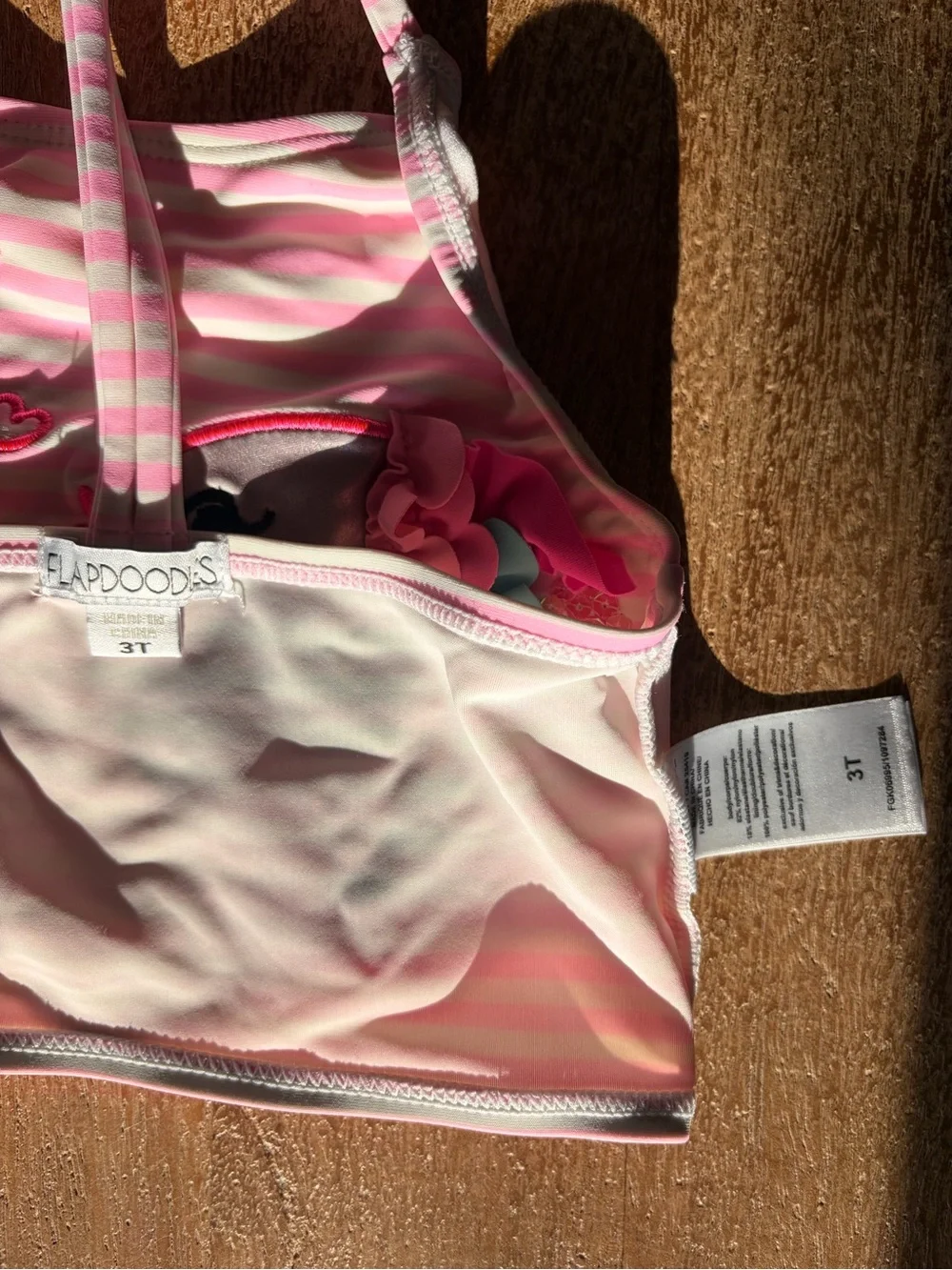 Flapdoodles Pink Striped Tutu Two-Piece Swimsuit